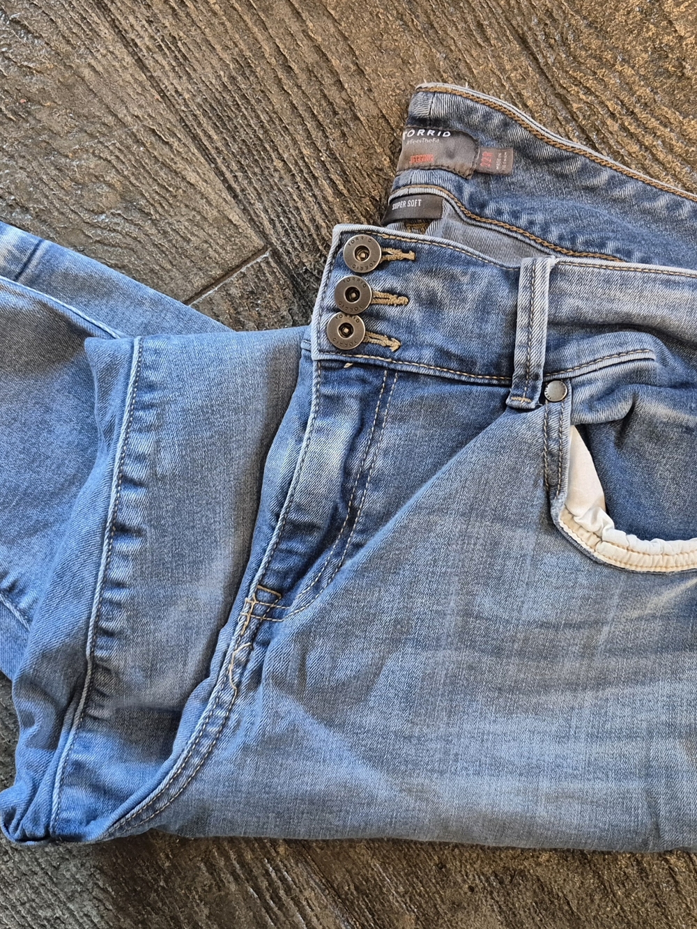 Torrid Light Blue Boyfriend Jeans with Button-Fly Detail
